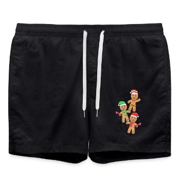 Gingerbread Christmas Gingerbread Man - Swim Trunks - black - Front - AI Model Male 185 light (185cm)