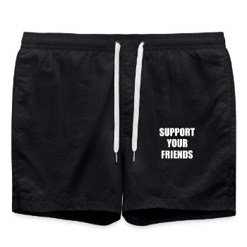 Support your friends - Badeshorts - Schwarz - Vorne - AI Model Male 185 light (185cm)