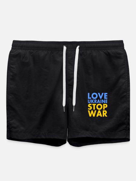 Love ukraine stop war - Swim Trunks - black