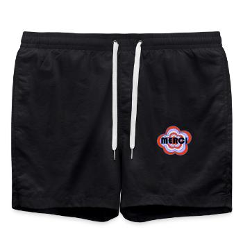 MERCI. THANKS. THANK YOU. ANNIVERSAIRE. NAISSANCE. - Short de bain - noir - Devant - AI Model Male 185 light (185cm)