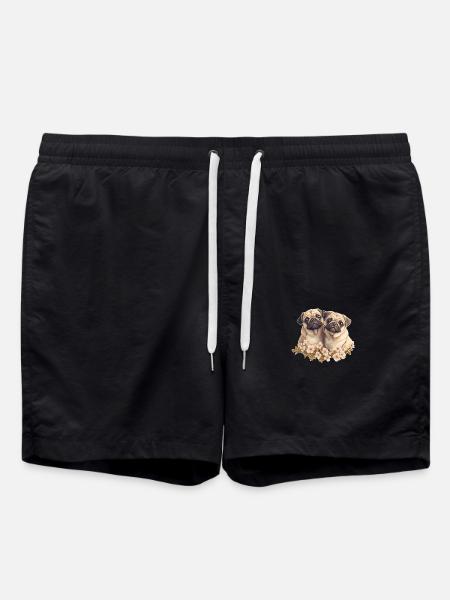 Pug pair pug - Swim Trunks - black
