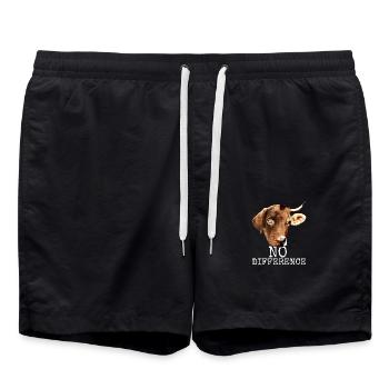 No Difference Pro Vegan Vegetarian Animal Welfare - Swim Trunks - black - Front - AI Model Male 185 light (185cm)