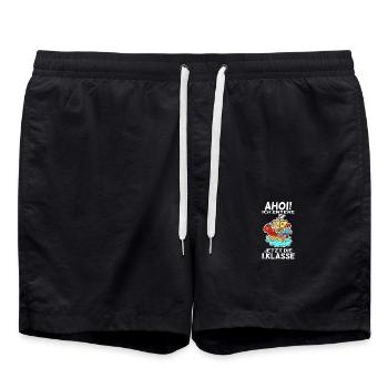 1 Klasse Einschulung Pirat Schulkind Geschenk - Badeshorts - Schwarz - Vorne - AI Model Male 185 light (185cm)