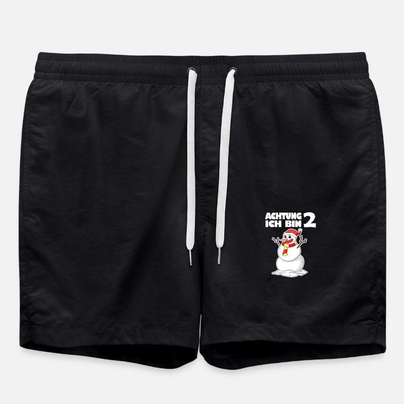 2.Geburtstag Schneemann 2 Jahre Geschenk - Badeshorts - Schwarz
