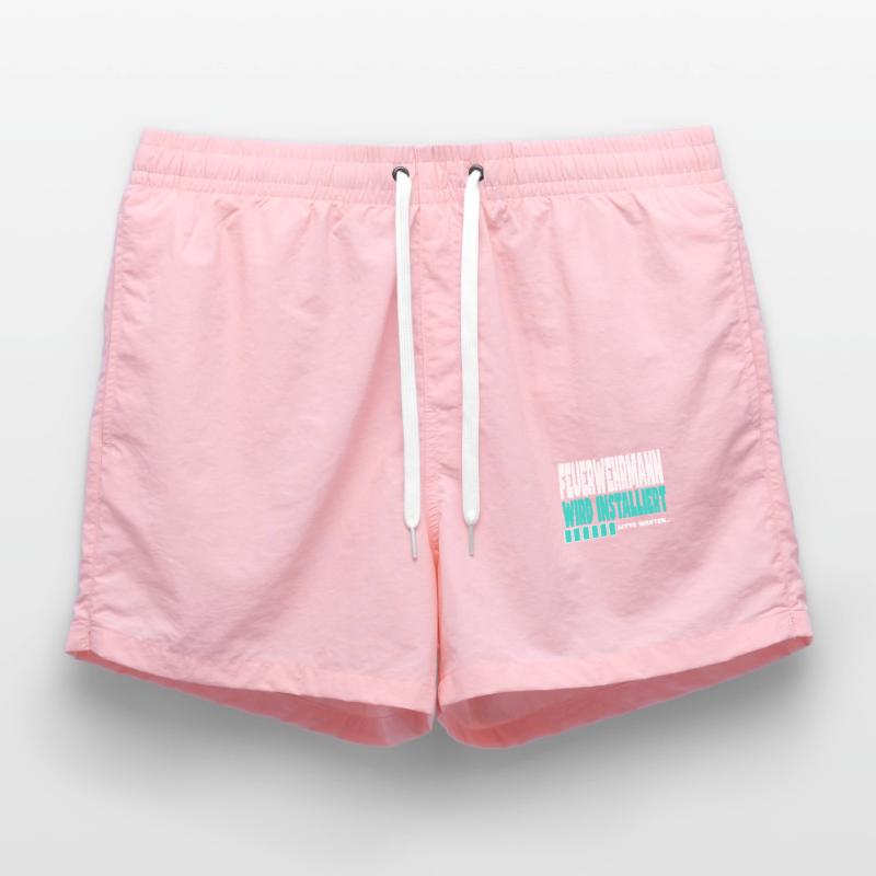 Feuerwehrmann wird installiert Badeshorts