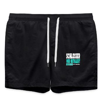 Schlosser wird installiert - Badeshorts - Schwarz - Vorne - AI Model Male 185 light (185cm)