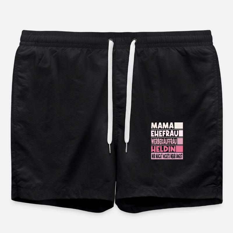 Werbekauffrau Mama Ehefrau Heldin - Badeshorts - Schwarz