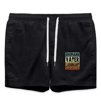 Laborant Vater Ehemann Held - Badeshorts - Schwarz - Vorne - AI Model Male 185 light (185cm)