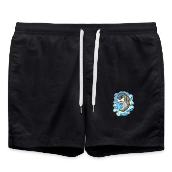 Hecht Fisch - Badeshorts - Schwarz - Vorne - AI Model Male 185 light (185cm)