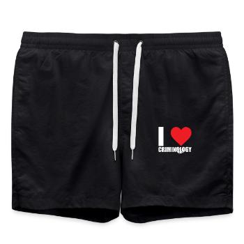 Criminologue Criminologie Informations nutritionnelles - Short de bain - noir - Devant - AI Model Male 185 light (185cm)