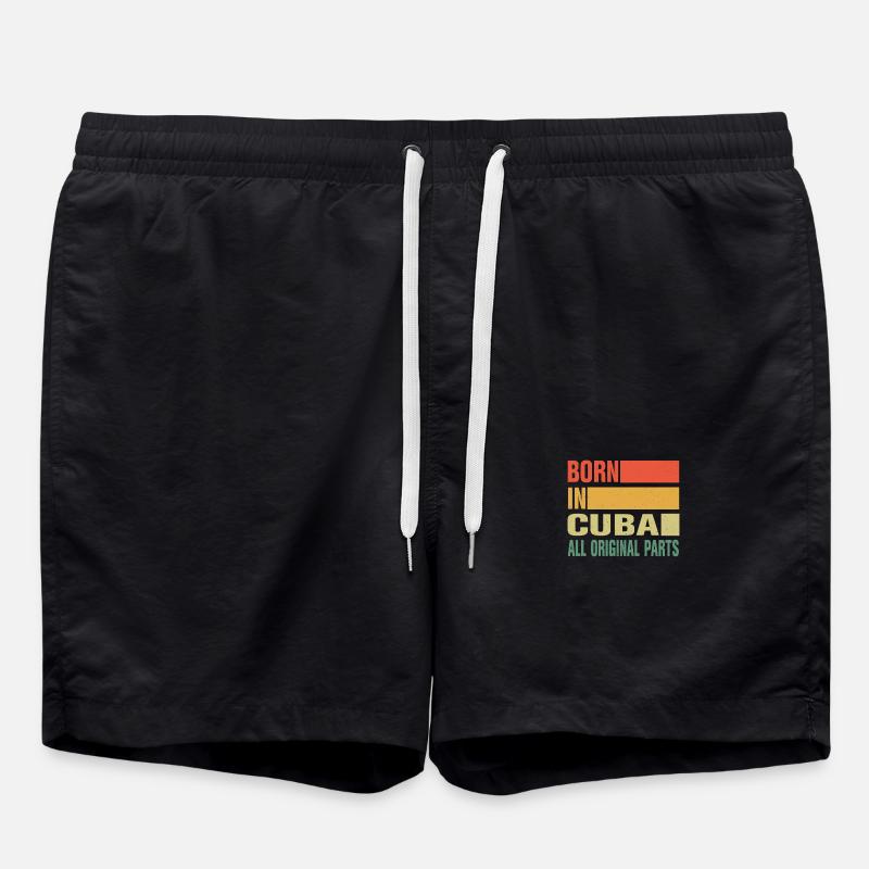 Born in Cuba - Swim Trunks - black