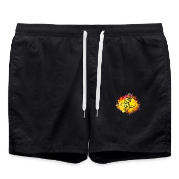 Dinosaur - Swim Trunks - black - Front - AI Model Male 185 light (185cm)