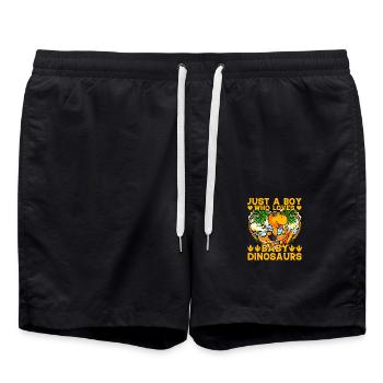 Just a Boy who loves Baby Dinosaurs - Badeshorts - Schwarz - Vorne - AI Model Male 185 light (185cm)