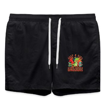 Juste une fille qui aime les dinosaures - Short de bain - noir - Devant - AI Model Male 185 light (185cm)