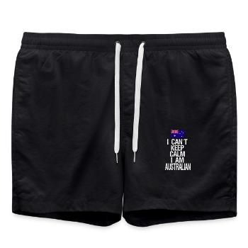 Je ne peux pas rester calme Je suis australien - Short de bain - noir - Devant - AI Model Male 185 light (185cm)