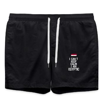 Je ne peux pas rester calme Je suis égyptien - Short de bain - noir - Devant - AI Model Male 185 light (185cm)