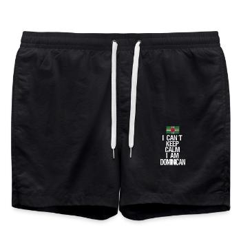 I can not Keep Calm I am Dominikaner - Badeshorts - Schwarz - Vorne - AI Model Male 185 light (185cm)