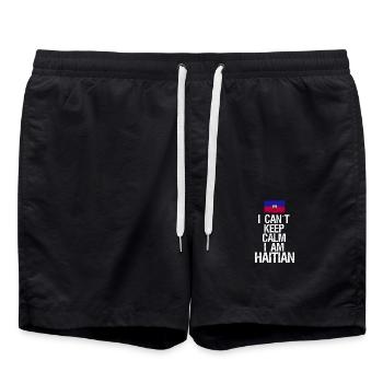 Je ne peux pas rester calme Je suis haïtien - Short de bain - noir - Devant - AI Model Male 185 light (185cm)