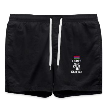 Je ne peux pas rester calme Je suis Gambier - Short de bain - noir - Devant - AI Model Male 185 light (185cm)