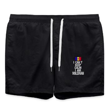 I can not Keep Calm I am Moldawier - Badeshorts - Schwarz - Vorne - AI Model Male 185 light (185cm)