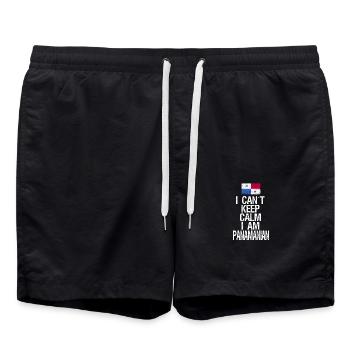 Je ne peux pas rester calme Je suis Panamese - Short de bain - noir - Devant - AI Model Male 185 light (185cm)