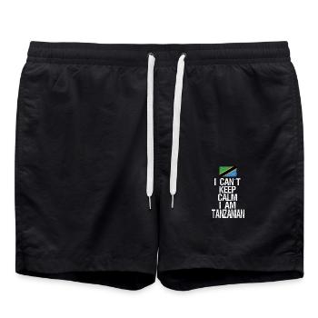 Je ne peux pas rester calme Je suis tanzanien - Short de bain - noir - Devant - AI Model Male 185 light (185cm)