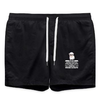 Schafe Schaf Schafzüchter Geschenk - Badeshorts - Schwarz - Vorne - AI Model Male 185 light (185cm)