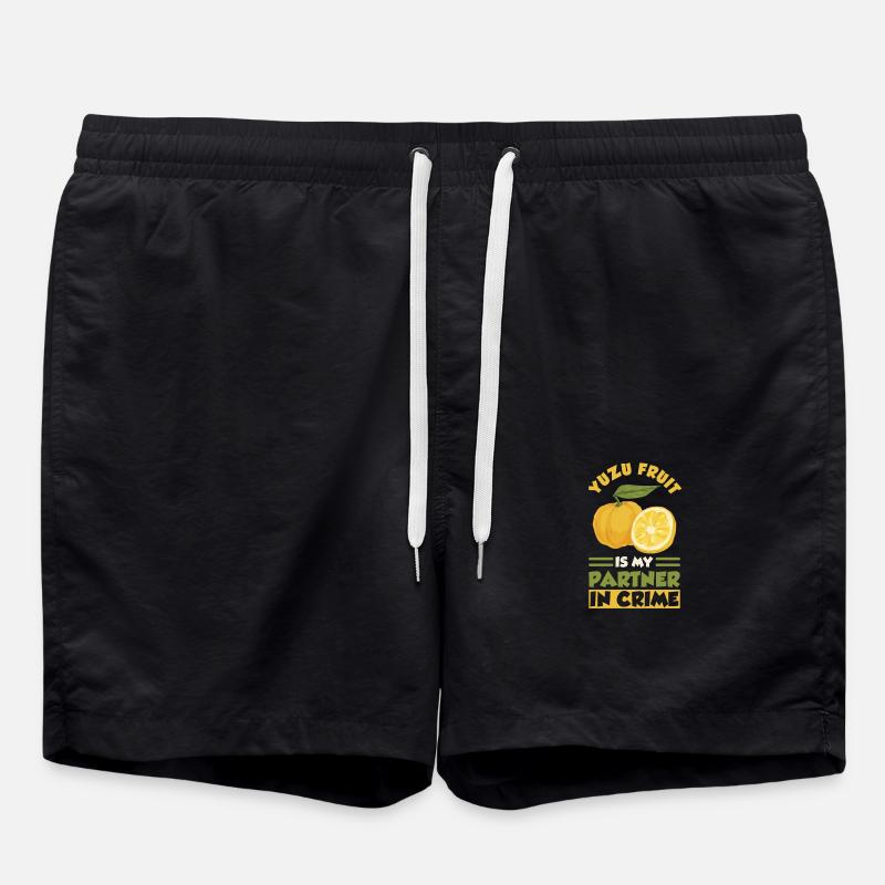 Yuzu Fruit Saying - Swim Trunks - black