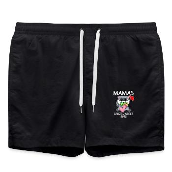 Baby 2022 - Geburt Schwanger 2022 - Baby Tochter - Badeshorts - Schwarz - Vorne - AI Model Male 185 light (185cm)