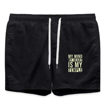 Zen Inspirational Quote - Swim Trunks - black - Front - AI Model Male 185 light (185cm)