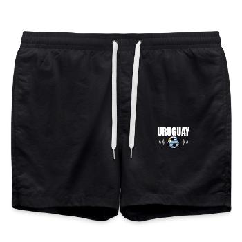 Uruguay Football - Swim Trunks - black - Front - AI Model Male 185 light (185cm)