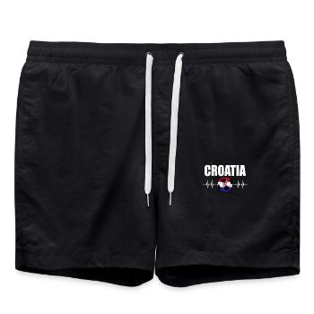 Croatie Football - Short de bain - noir - Devant - AI Model Male 185 light (185cm)