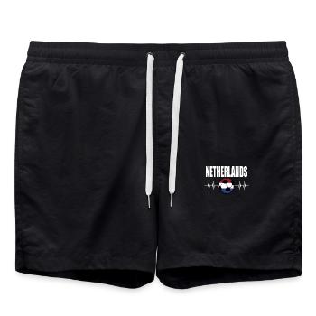 Netherlands Football - Swim Trunks - black - Front - AI Model Male 185 light (185cm)