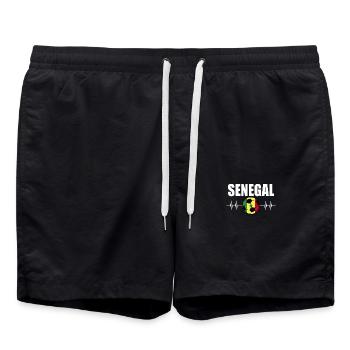Sénégal de football - Short de bain - noir - Devant - AI Model Male 185 light (185cm)