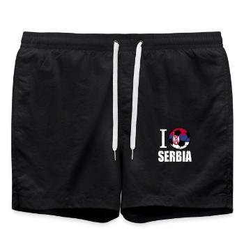 Serbie Football - Short de bain - noir - Devant - AI Model Male 185 light (185cm)