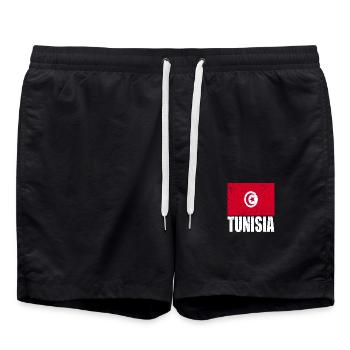Drapeau de la Tunisie - Short de bain - noir - Devant - AI Model Male 185 light (185cm)