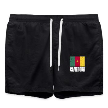 Kamerun Fahne - Badeshorts - Schwarz - Vorne - AI Model Male 185 light (185cm)