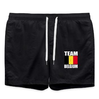Équipe de Belgique de football - Short de bain - noir - Devant - AI Model Male 185 light (185cm)