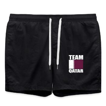 Team Qatar Football - Swim Trunks - black - Front - AI Model Male 185 light (185cm)