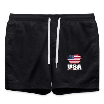 Drapeau de cerf - Short de bain - noir - Devant - AI Model Male 185 light (185cm)