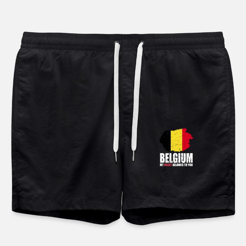 Drapeau de la Belgique - Short de bain - noir