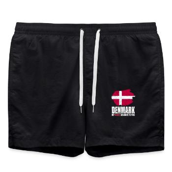 Denmark Flag - Swim Trunks - black - Front - AI Model Male 185 light (185cm)