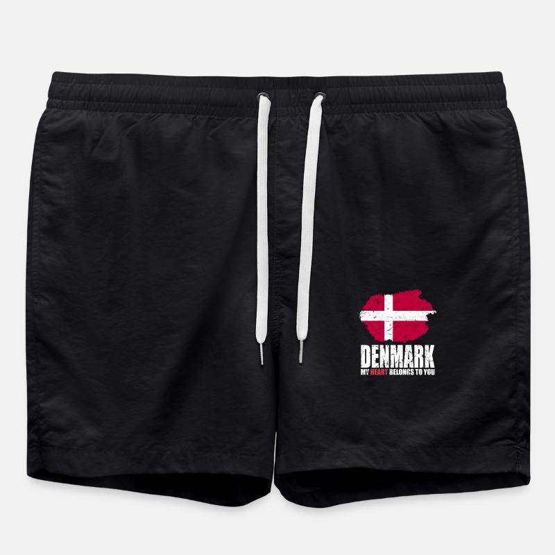 Denmark Flag - Swim Trunks - black
