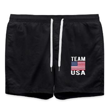 Drapeau de cerf - Short de bain - noir - Devant - AI Model Male 185 light (185cm)