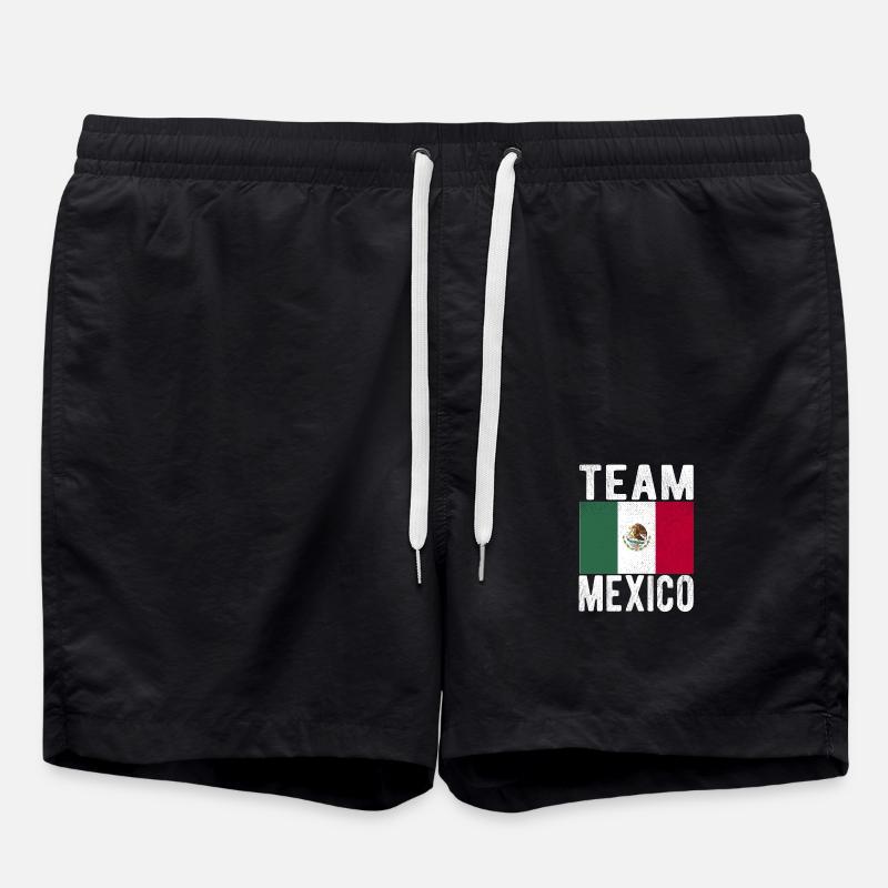 Mexico Flag - Swim Trunks - black