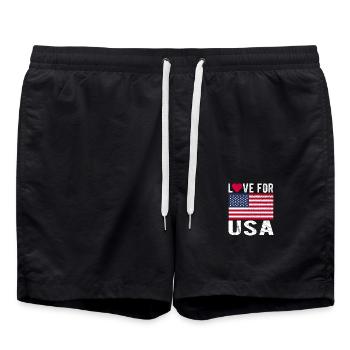 Drapeau de cerf - Short de bain - noir - Devant - AI Model Male 185 light (185cm)