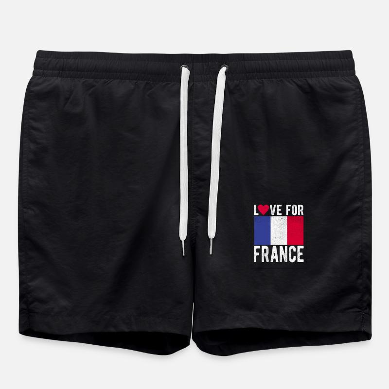 Frankreich Fahne - Badeshorts - Schwarz