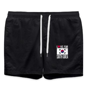 Drapeau de la Corée du Sud - Short de bain - noir - Devant - AI Model Male 185 light (185cm)