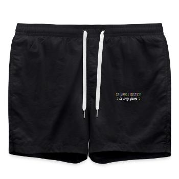 La justice pénale est ma passion - Short de bain - noir - Devant - AI Model Male 185 light (185cm)