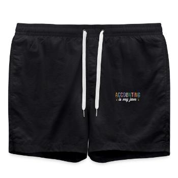 Accounting is my passion - Swim Trunks - black - Front - AI Model Male 185 light (185cm)
